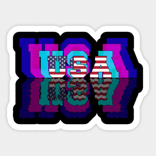 Retro USA Flag Costume Gift Sticker
